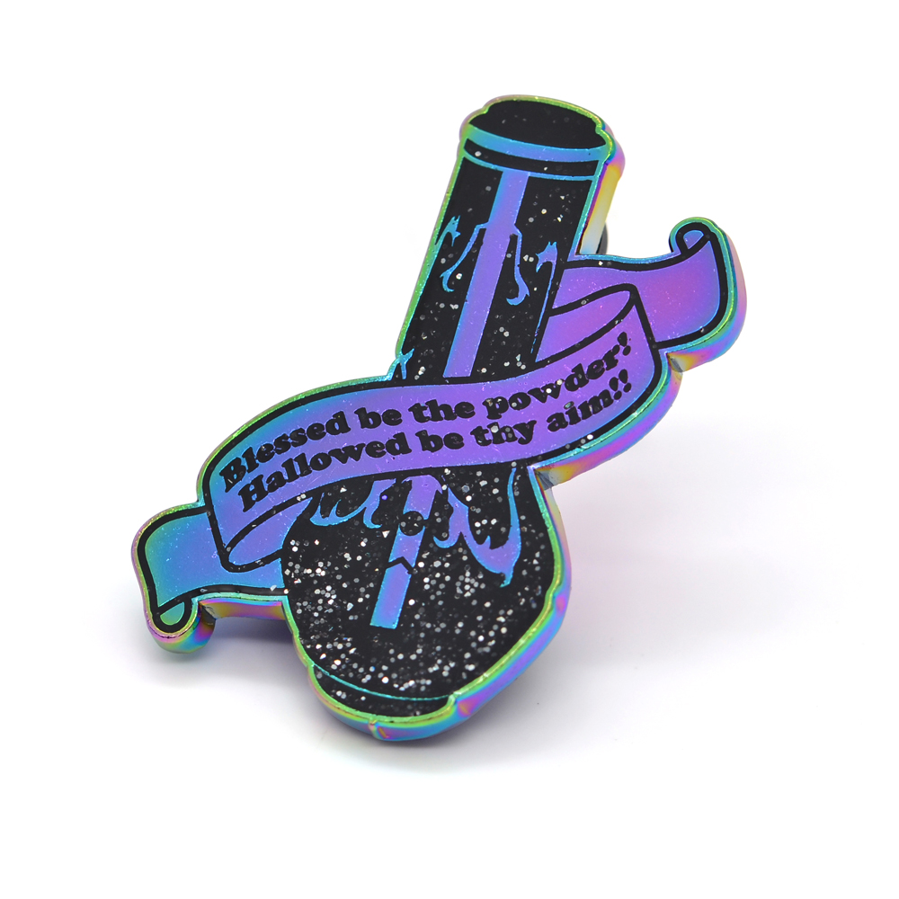 Custom Logo Cute Cartoon Metal Plated Black Nickel Flower FashionThemed Customizable Glitter Lapel Pins