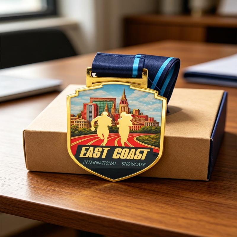Manufacturer Custom logo Metal Medal Gold Plated Commemorative Medal Hard Enamel Medals for Sport