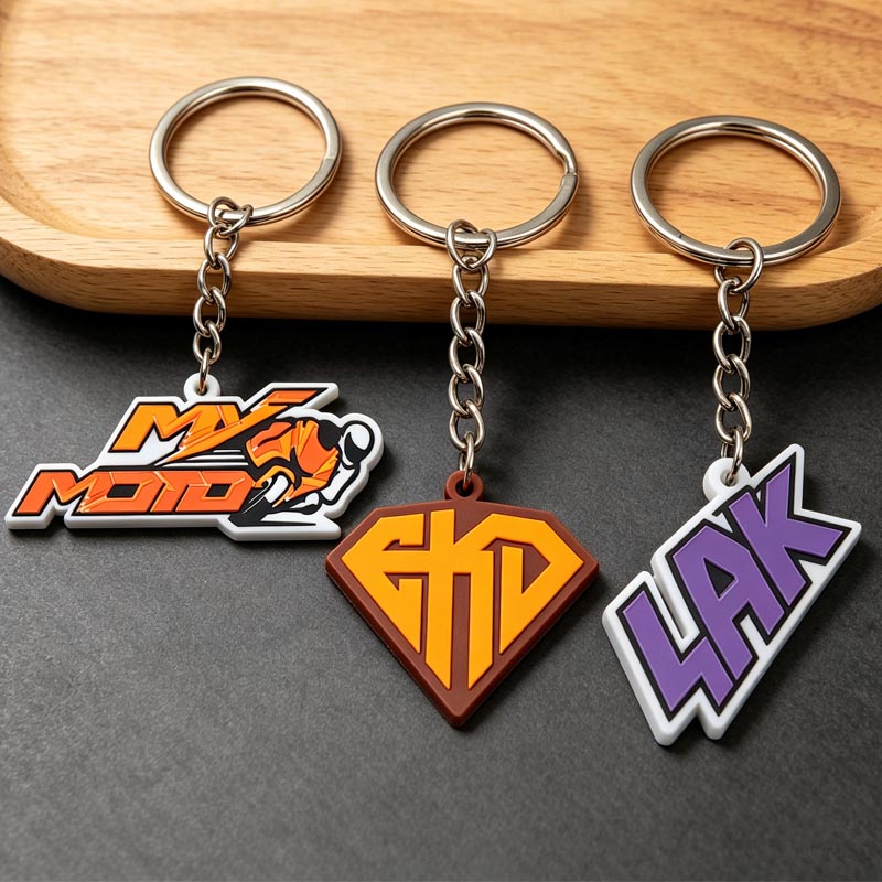 Wholesale Custom Key Chain Personalized Logo Key Ring Design Logo Rubber Soft Pvc Bulk 2d Rubber Keychain Silicone Keyring