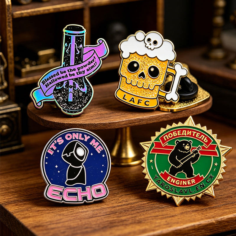 No Minimum Custom logo Metal Hard Soft Enamel Badge Personnalisé En Métal Badges Personnalisable Round Lapel Pins