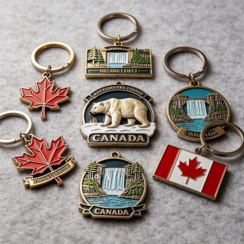 Oem Odm Customized logo Metal Souvenir City Keychains with Your Own Design Silver Plating Keychain