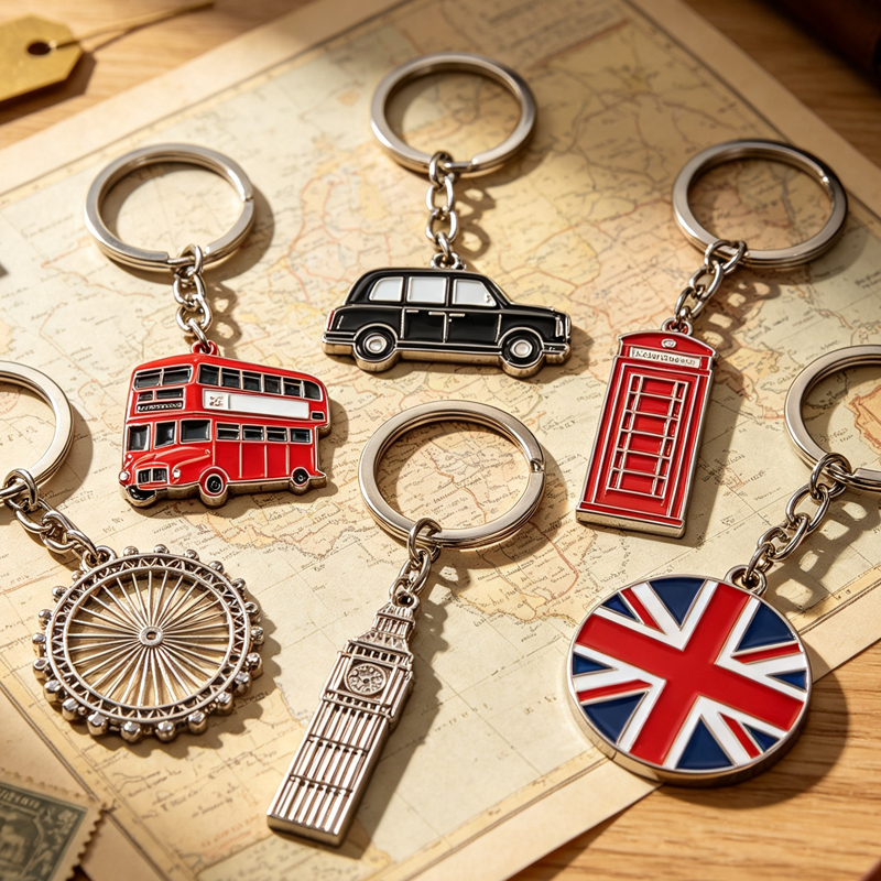 Wholesale Manufacturer Custom Souvenir London Key Chain Country Flag Key Chains Metal 3-d Key Chain