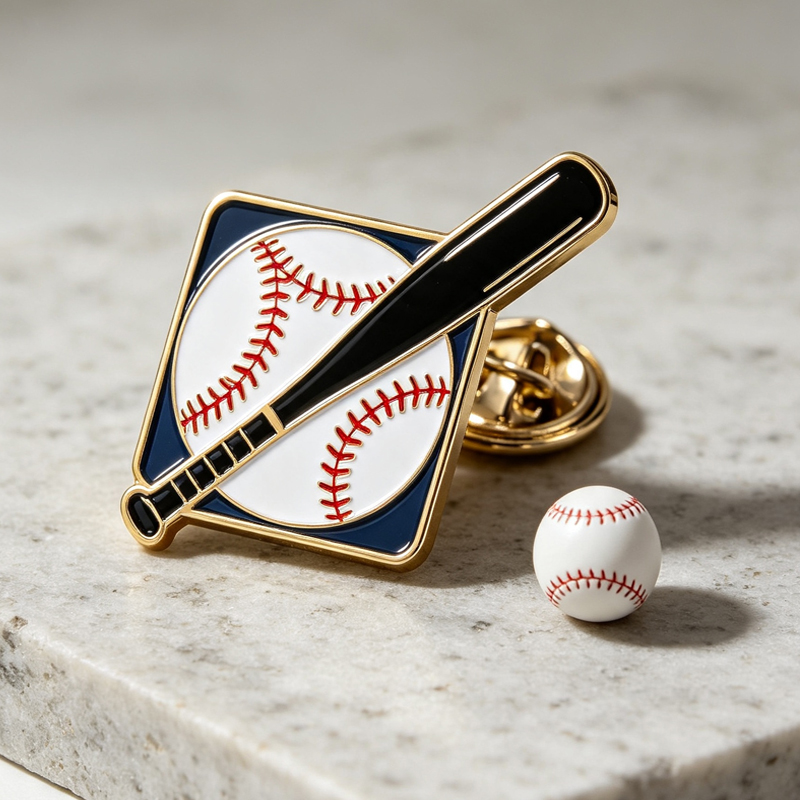 No Minimum Custom 2d 3d logo Metal Sport Baseball Lapel Pins Baseball Cap Pins for Souvenir