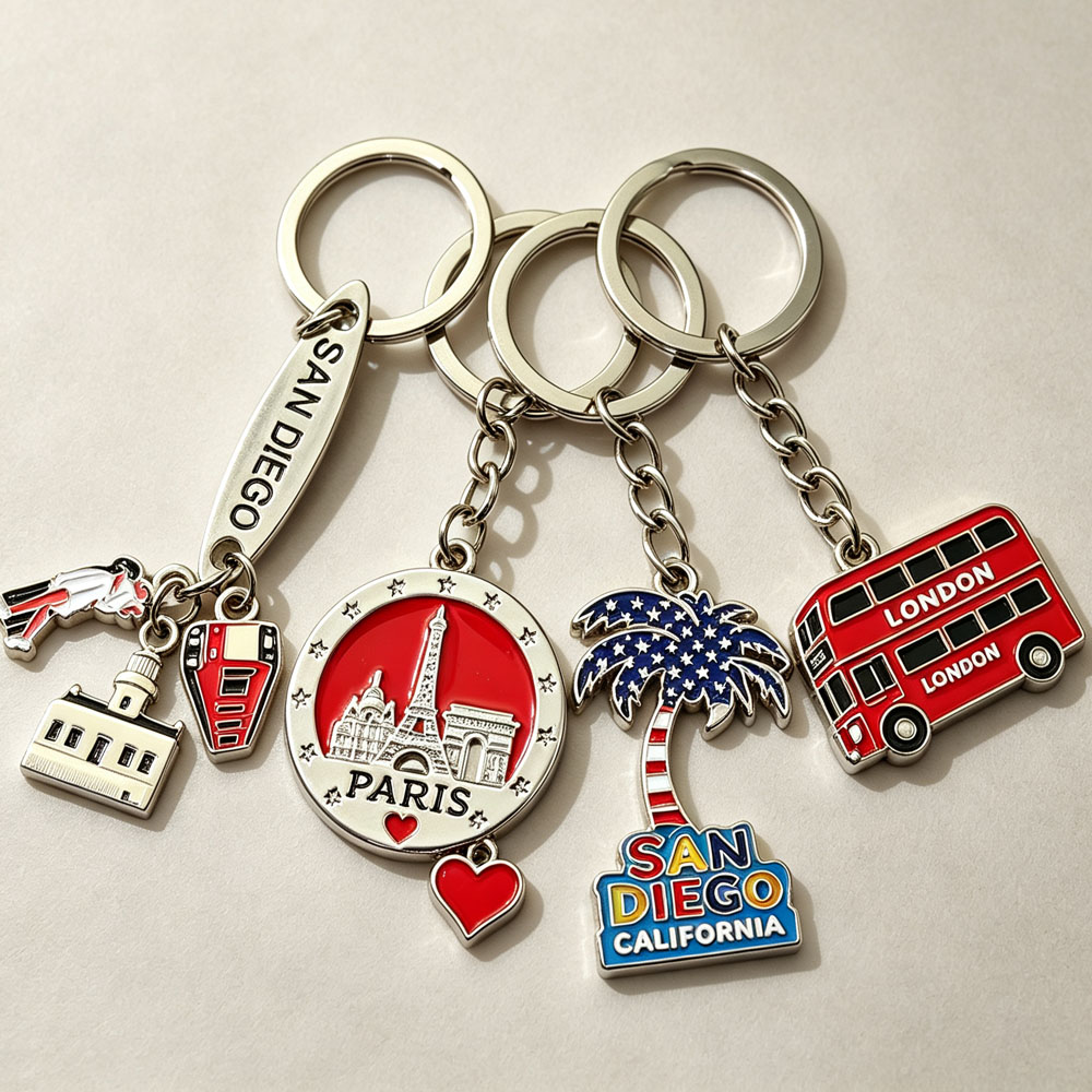Wholesale Manufacturer Custom logo Metal Souvenir 3d-keychain Stainless Steel Keychain for Engraving