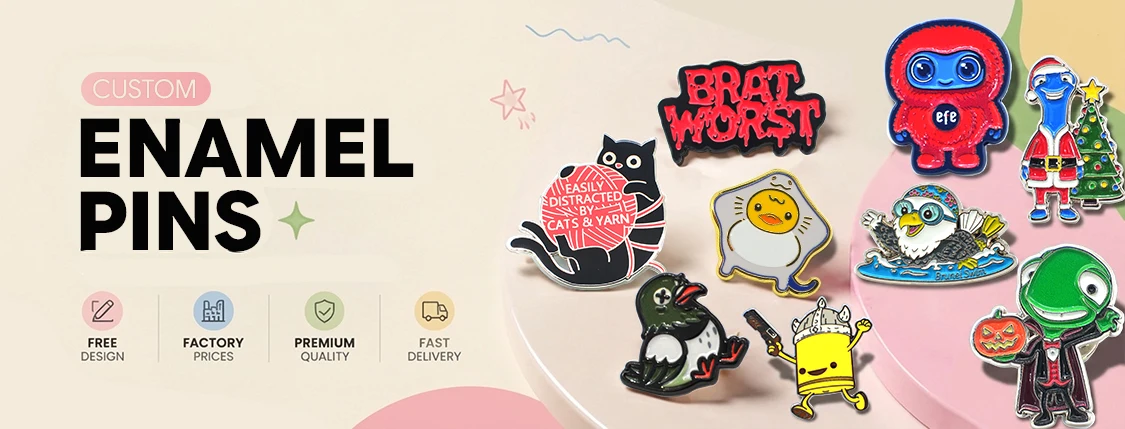 Custom logo soft and hard enamel pins - round metal badge lapel pin detail image 1