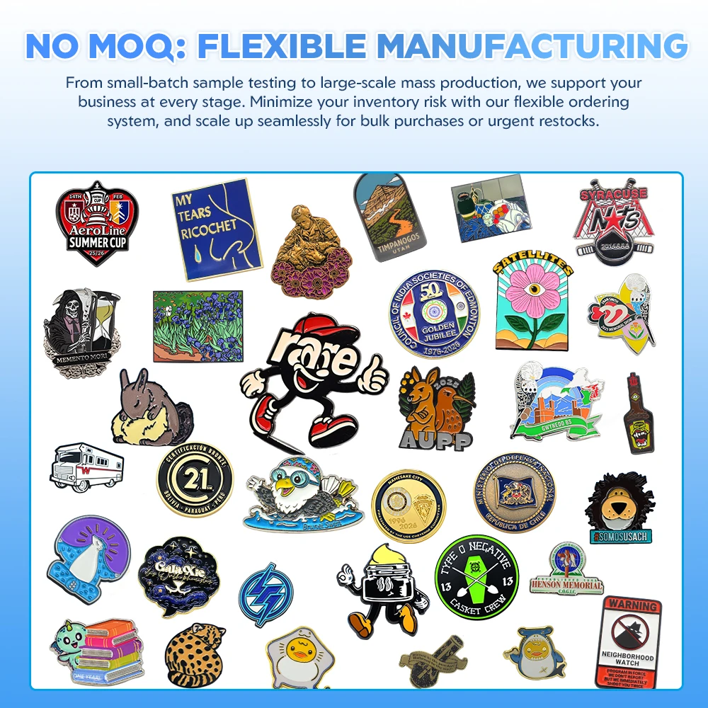 Custom logo soft and hard enamel pins - round metal badge lapel pin detail image 15
