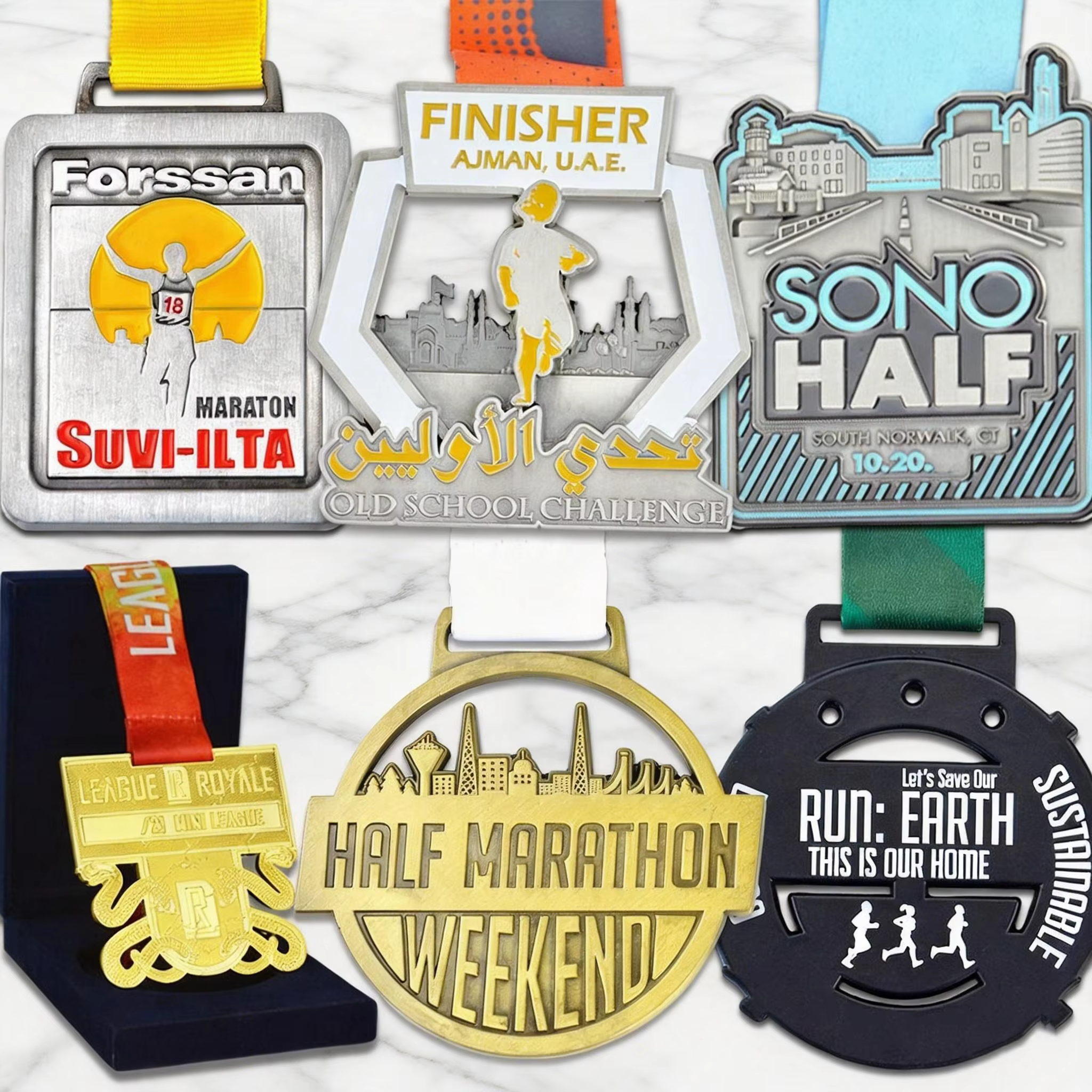 Factory Custom Medal Metal Zinc Alloy Enamel Pickleball Awards 3D Dance Run Running Soccer Football Medals Sport with Logo detail image 3