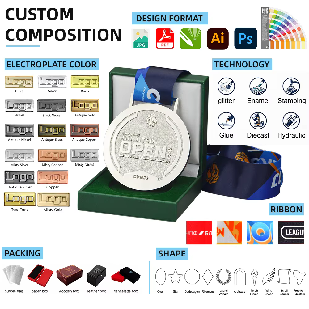 Factory Custom Medal Metal Zinc Alloy Enamel Pickleball Awards 3D Dance Run Running Soccer Football Medals Sport with Logo detail image 9