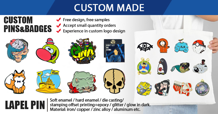 Cute Design Pins Custom Badges Soft Lapel Enamel Pins with Backing detail image 3