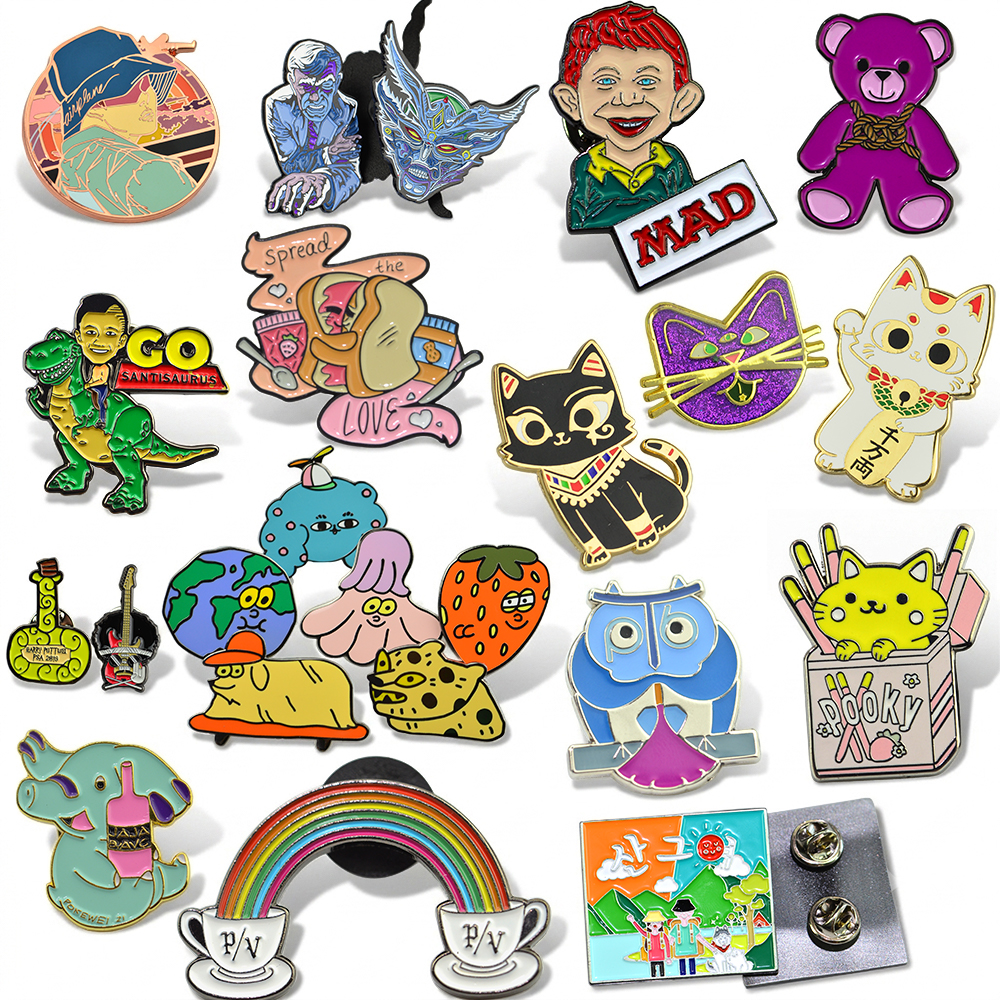 Promotional Custom Metal Lapel Pins with Antique Imitation & Modern Designs Gravure Printing Hard Soft Enamel Finish detail image 10