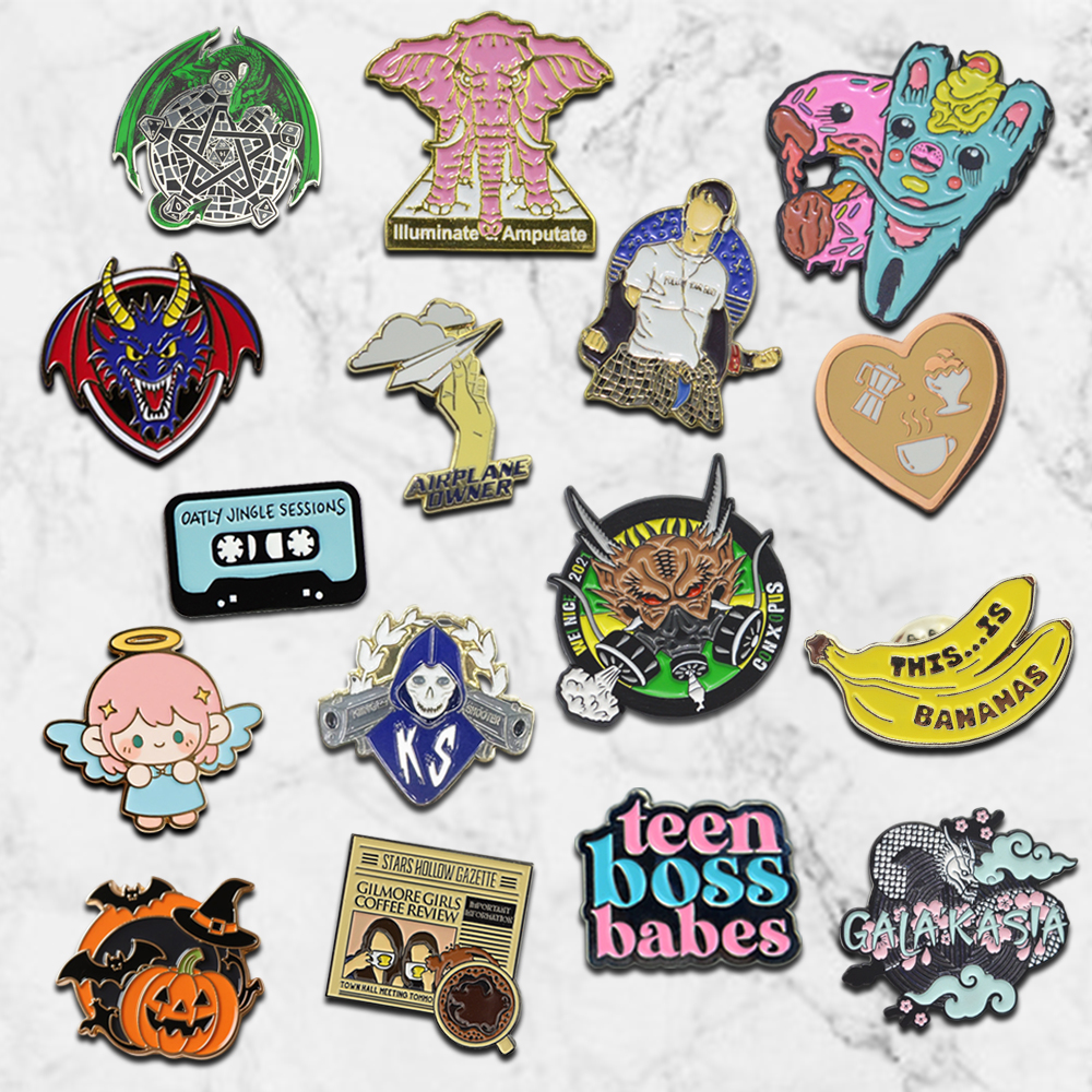 Promotional Custom Metal Lapel Pins with Antique Imitation & Modern Designs Gravure Printing Hard Soft Enamel Finish detail image 12