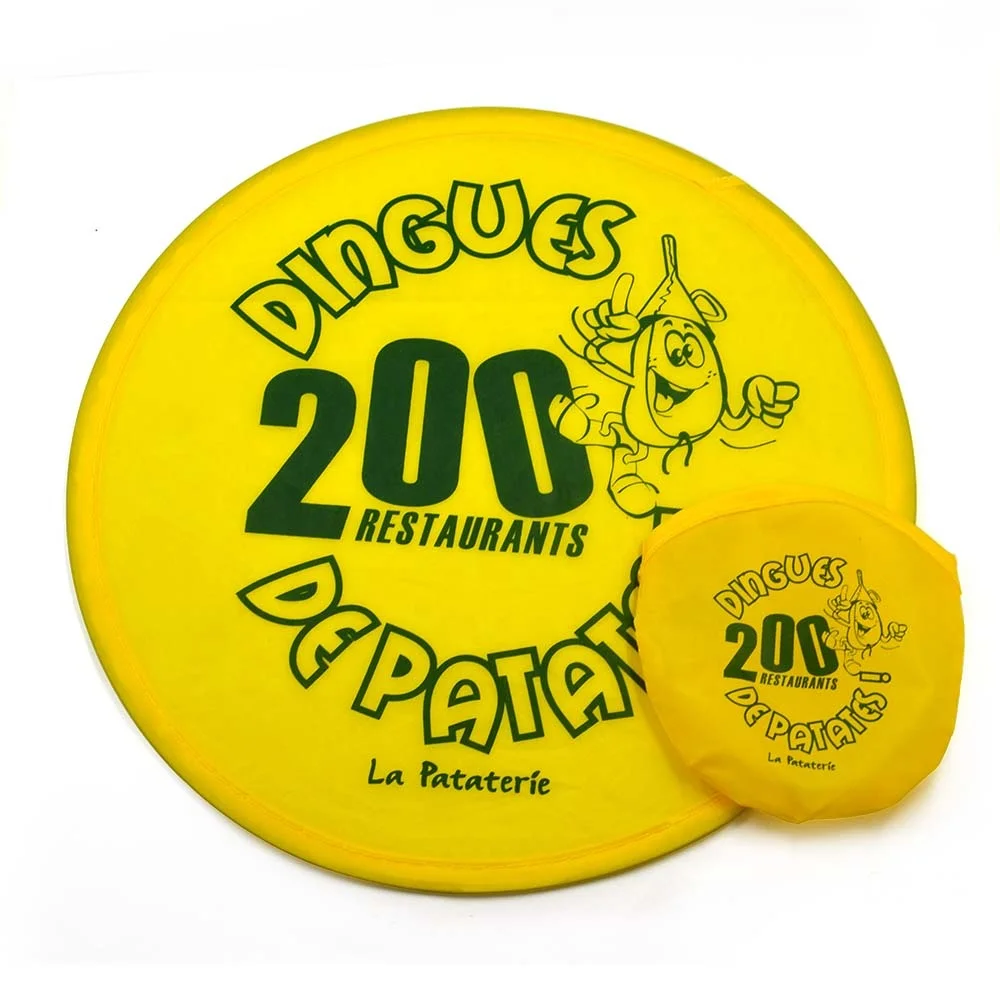 Custom nylon folding hand fan flying disc