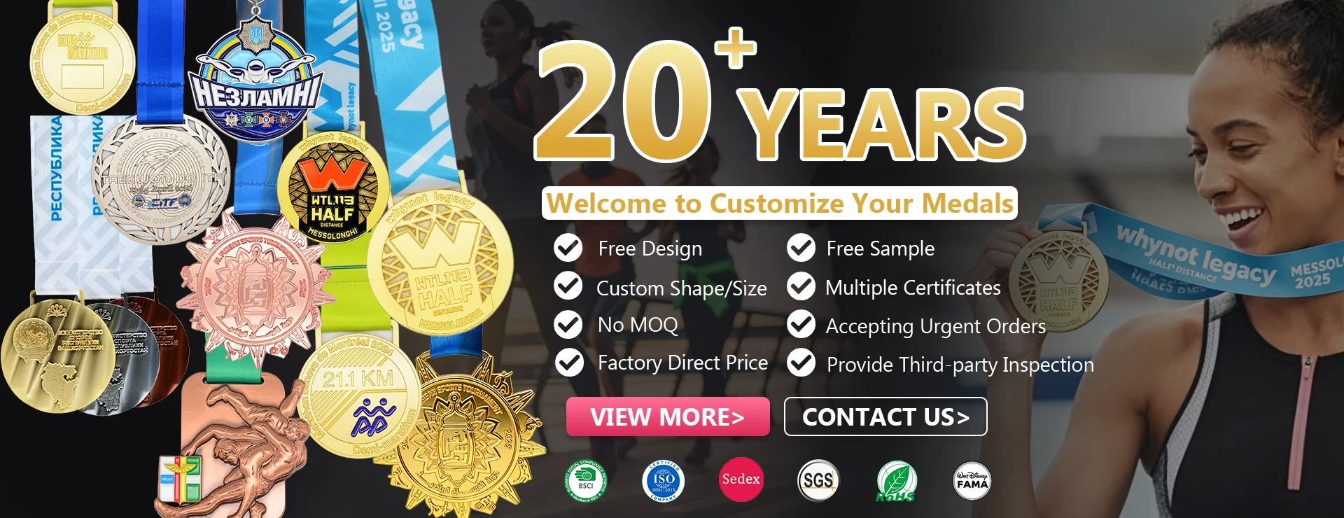 Custom sports medal with logo