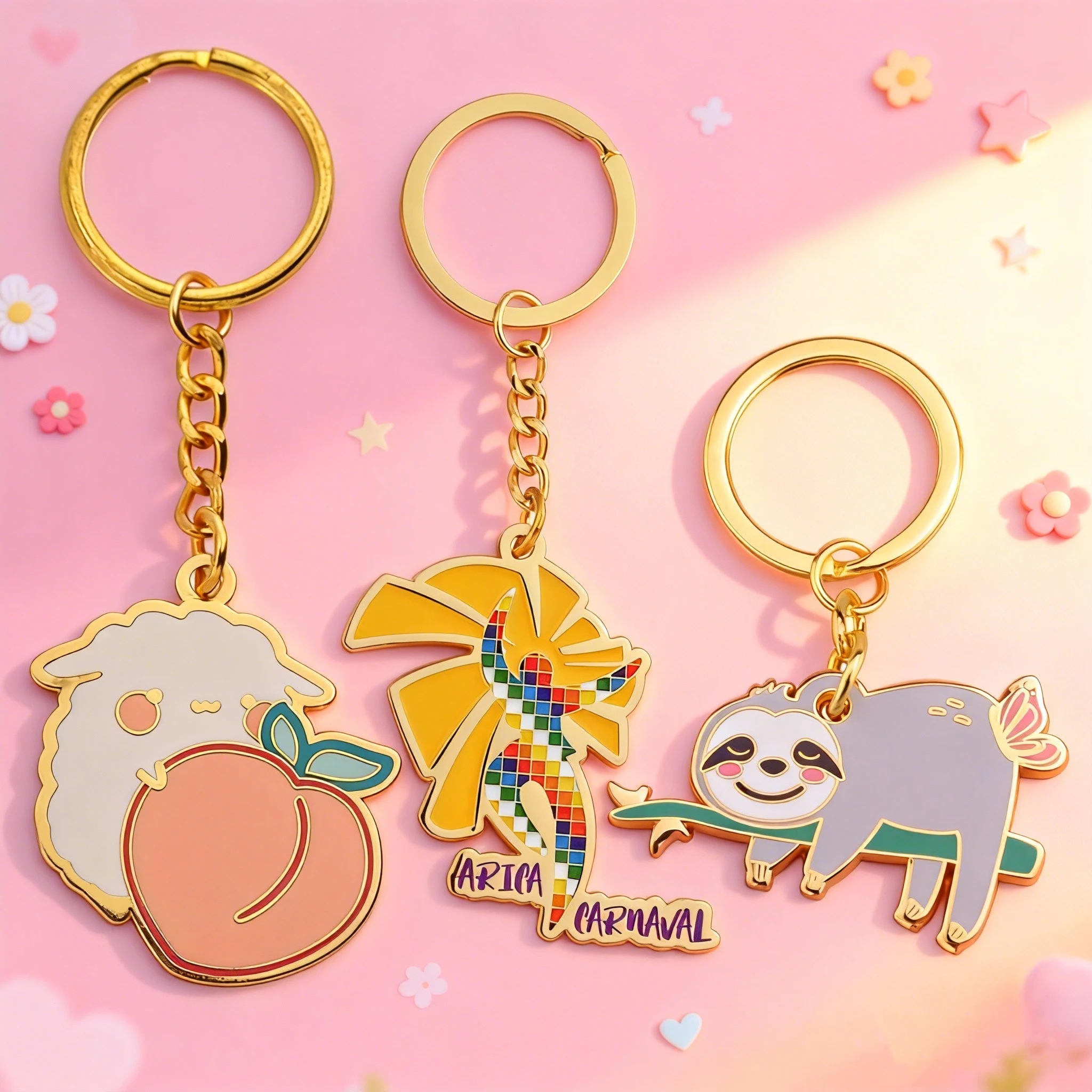 Custom zinc alloy enamel metal keychain image 4