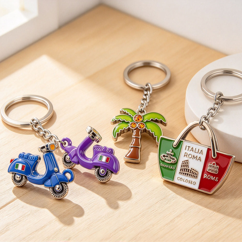 No Minimum Design Travel Metal Key Rings with logo Custom Clever Design Collectibles Items Keychains