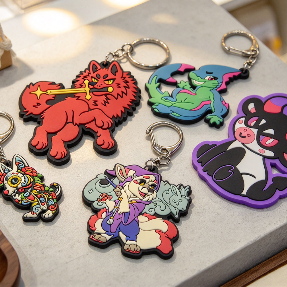 High Quality Custom 2d Design Soft Pvc Keychain Oem Promotion Gift and Die Cut Shape Rubber Material