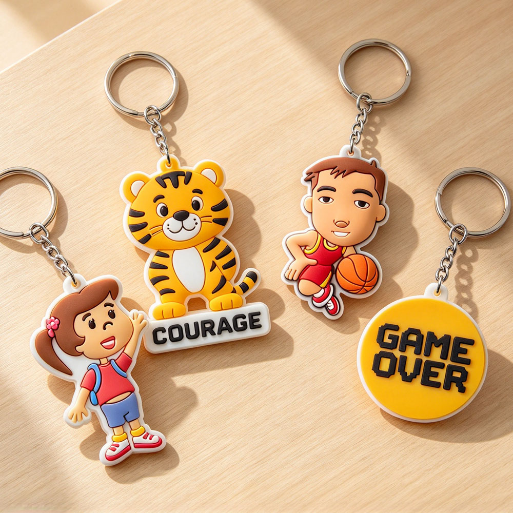 High Quality Custom 2d Design Soft Pvc Keychain Oem Promotion Gift and Die Cut Shape Rubber Material