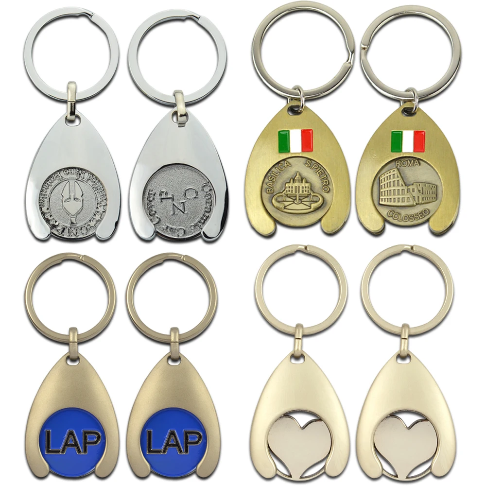 Shopping Cart Token Keychain Trolley Coin Keychain Holder