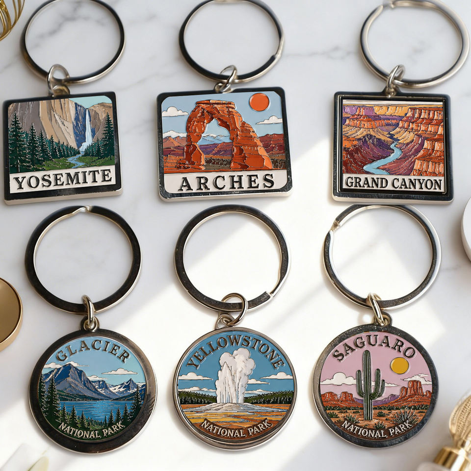 Factory Custom Enamel Keyring Promotional Metal Key Chain Main View