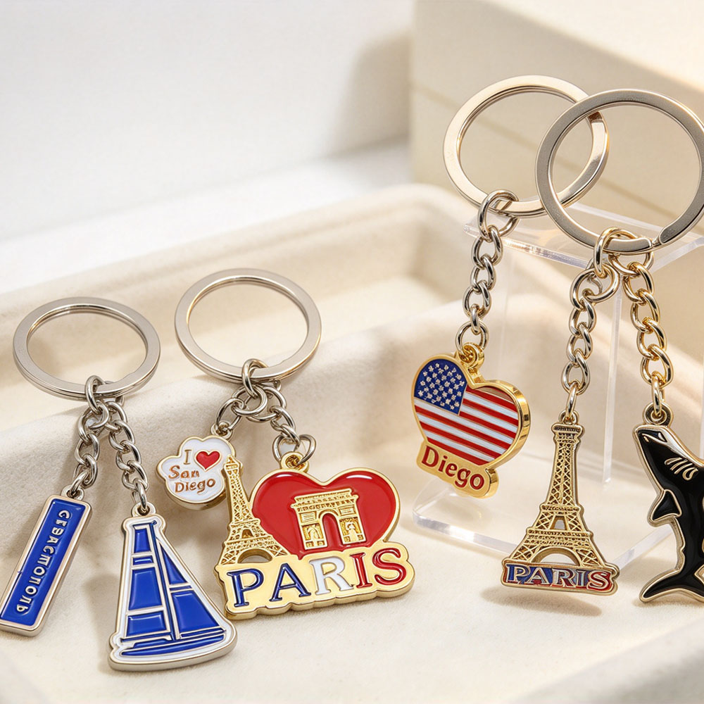 Oem Odm Custom 2d 3d logo Metal Cute Key Chains Wholesale Hot Selling New 2025 Colourful Keychains