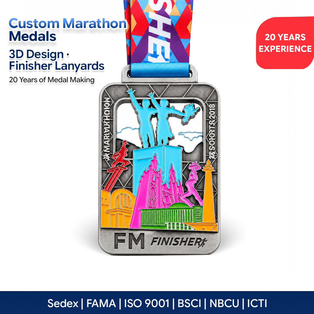 Wholesale Manufacturer Custom logo Metal Sport Souvenir 5k Medals High Quality 3d Print Medal