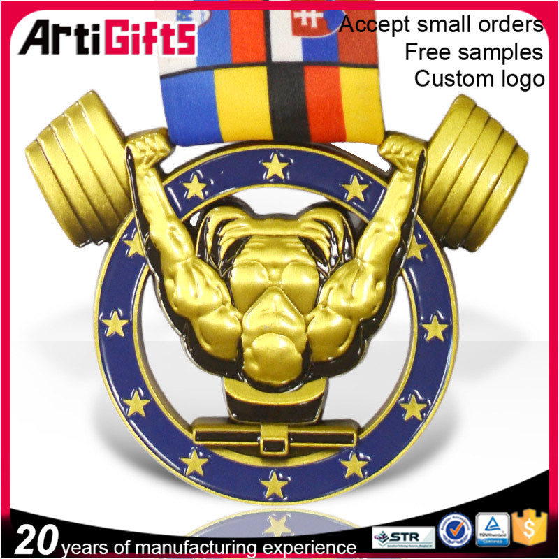 Newest customized souvenir 3d metal medal with ribbon