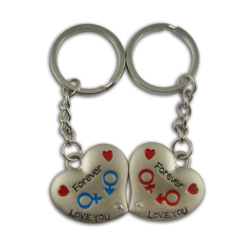 Funny couple keyrings in key chain