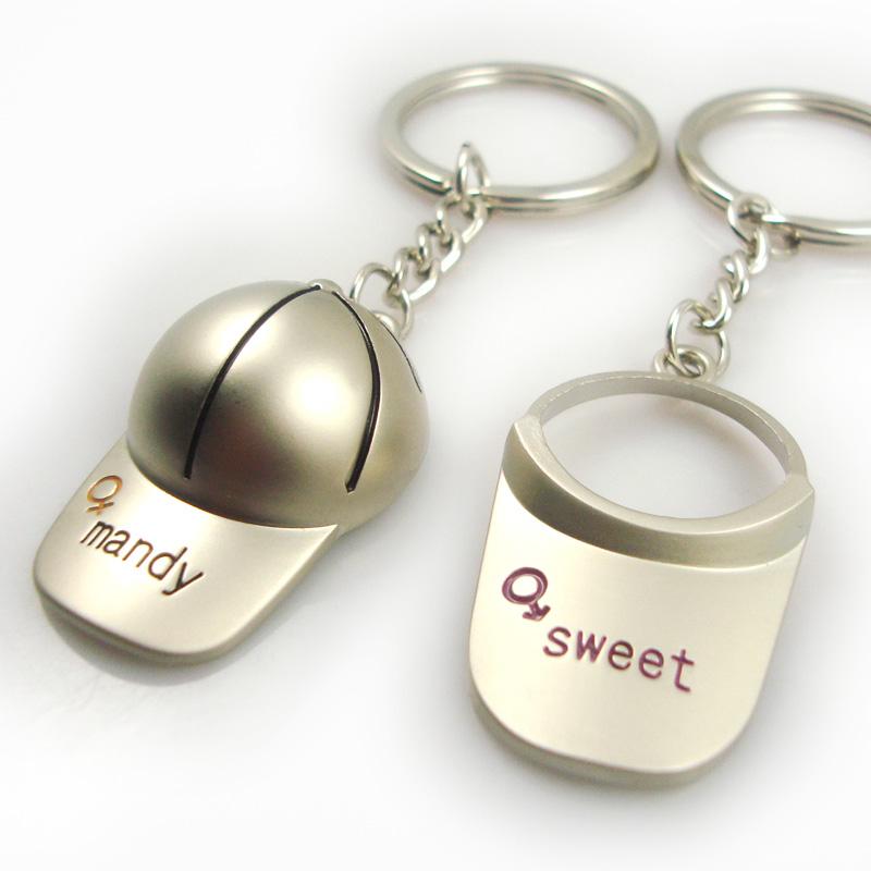 Wholesale cheap metal couple keyrings