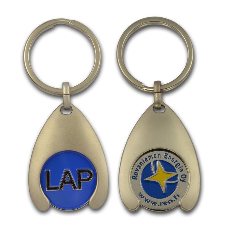 Customized logo fashion metal token holder keychain