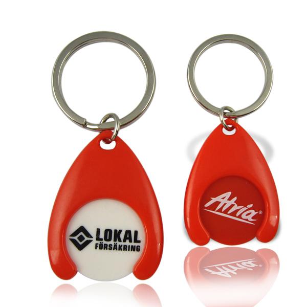 Cheap promotional plastic token coin key holder keychain