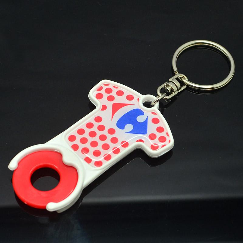 Cheap promotional plastic token coin key holder keychain