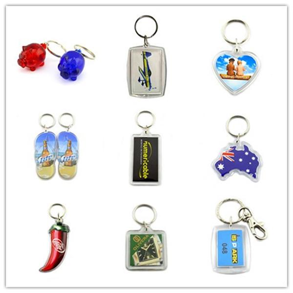 China factory made bottle logo acrylic keychains