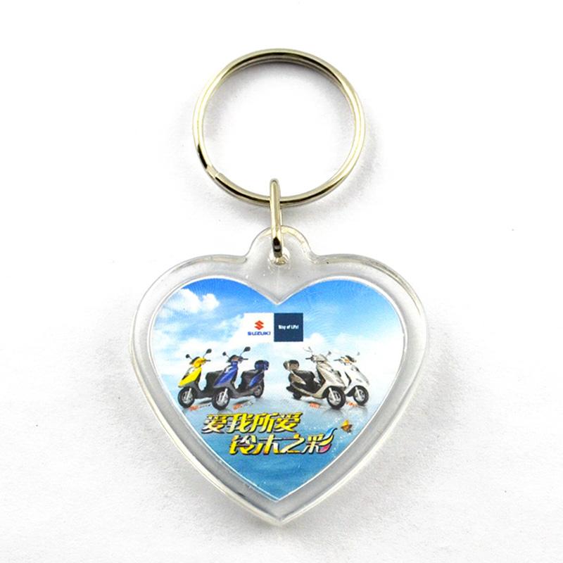Heart shape acrylic keychains wholesale