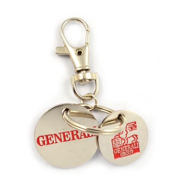 Metal trolley coin keychain in key chains