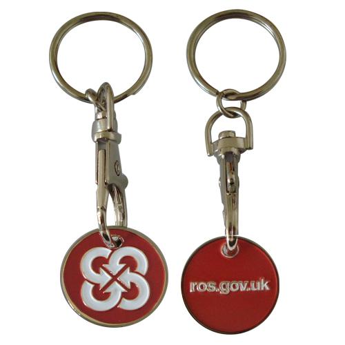 Shopping trolley coin key chain with customized logo