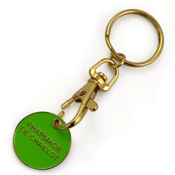 Made in China custom metal trolley coin keychain