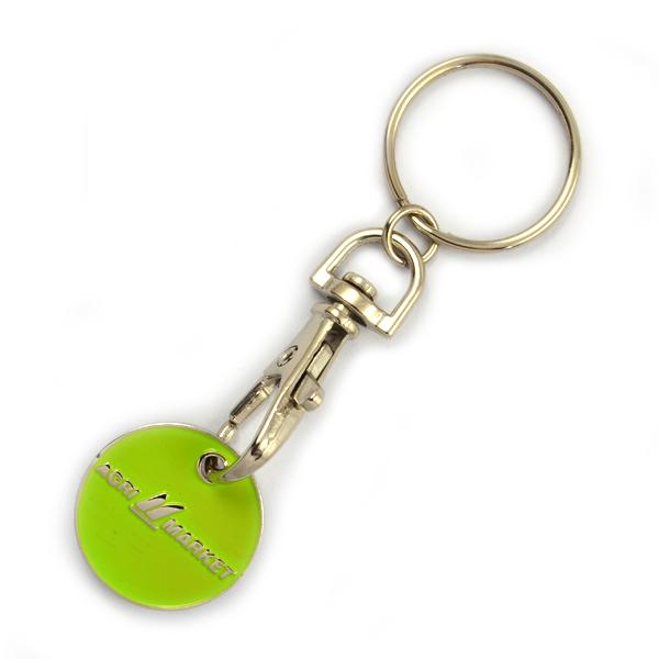 Made in China custom metal trolley coin keychain