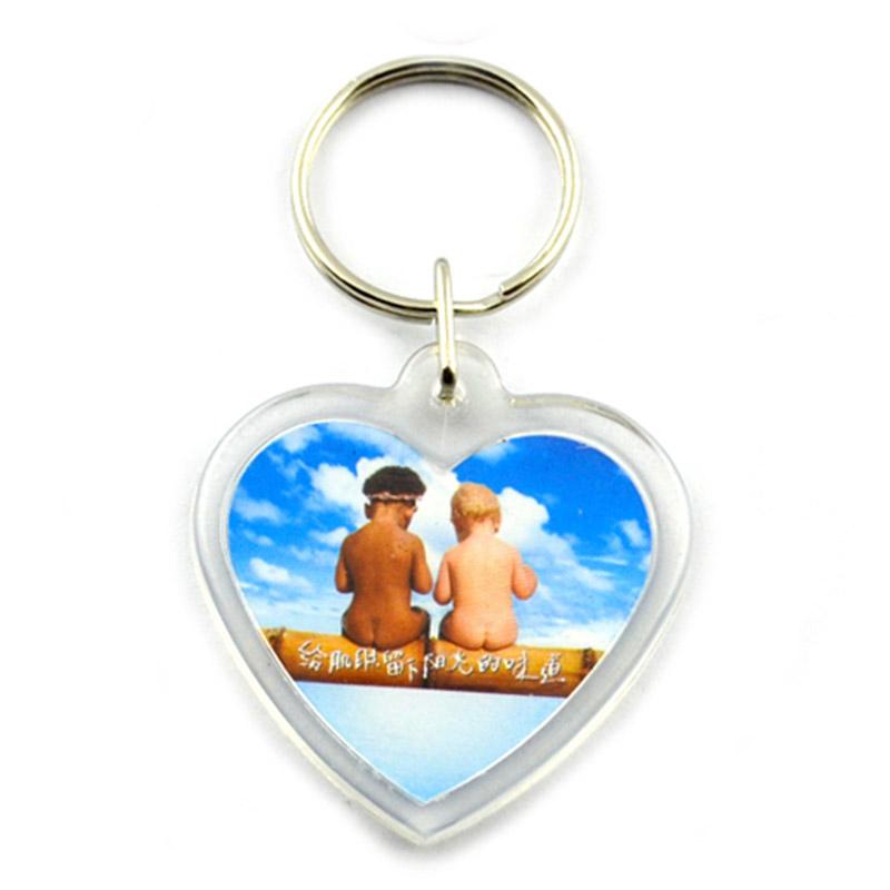Promotion Cheap Personalised Keychains Engraved Photo Keyrings