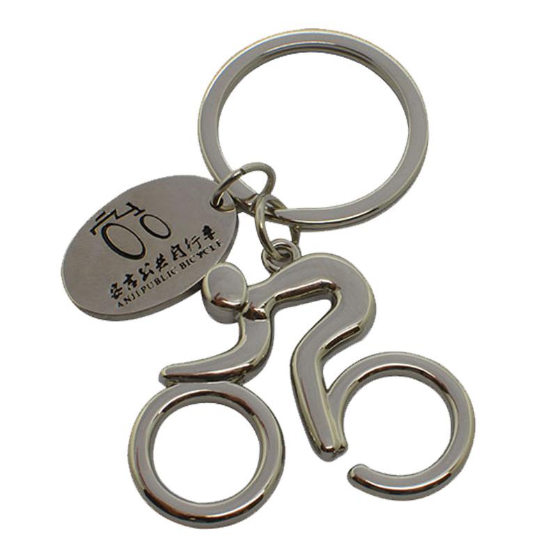 No Minimum Custom Design Your Own Shaped Metal Bike Key Ring