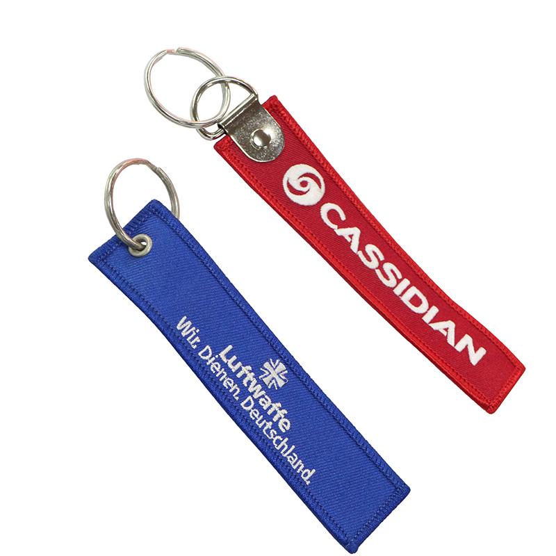 No Minimum Promotion Cheap Nylon Embroidery Lanyard Keychain