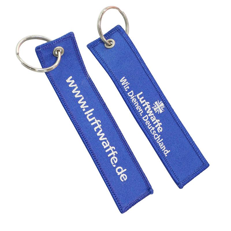 No Minimum Promotion Cheap Nylon Embroidery Lanyard Keychain