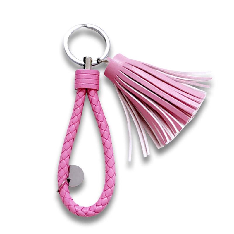 No Minimum Wholesale Custom Pu Leather Tassel Keychain