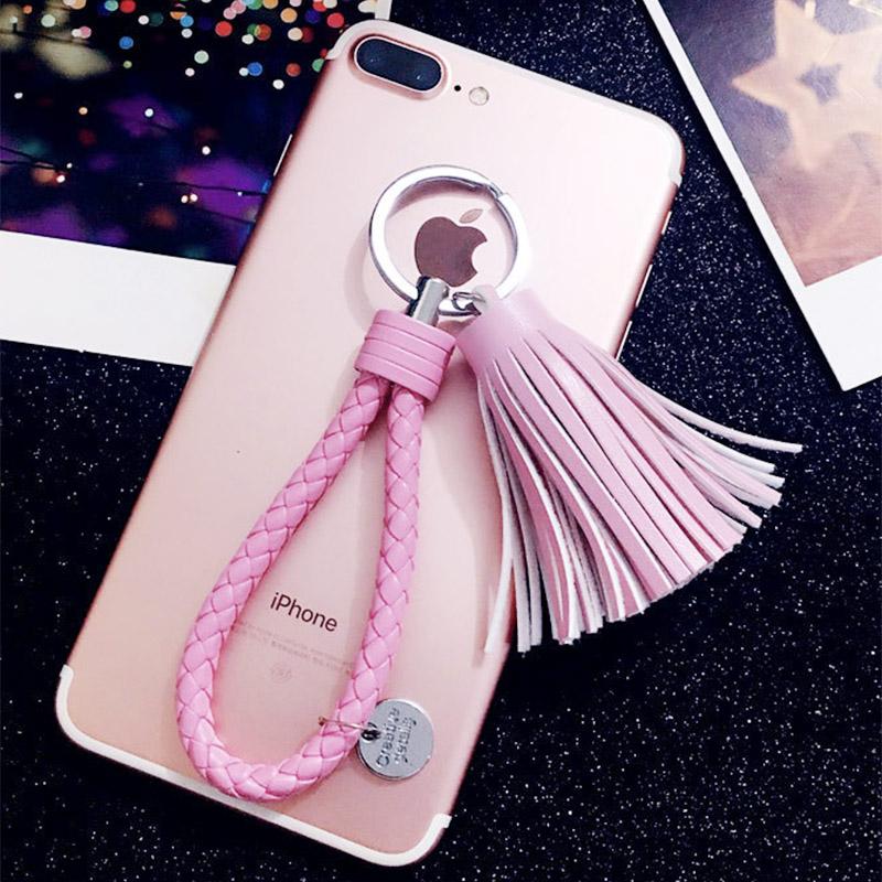 No Minimum Wholesale Custom Pu Leather Tassel Keychain