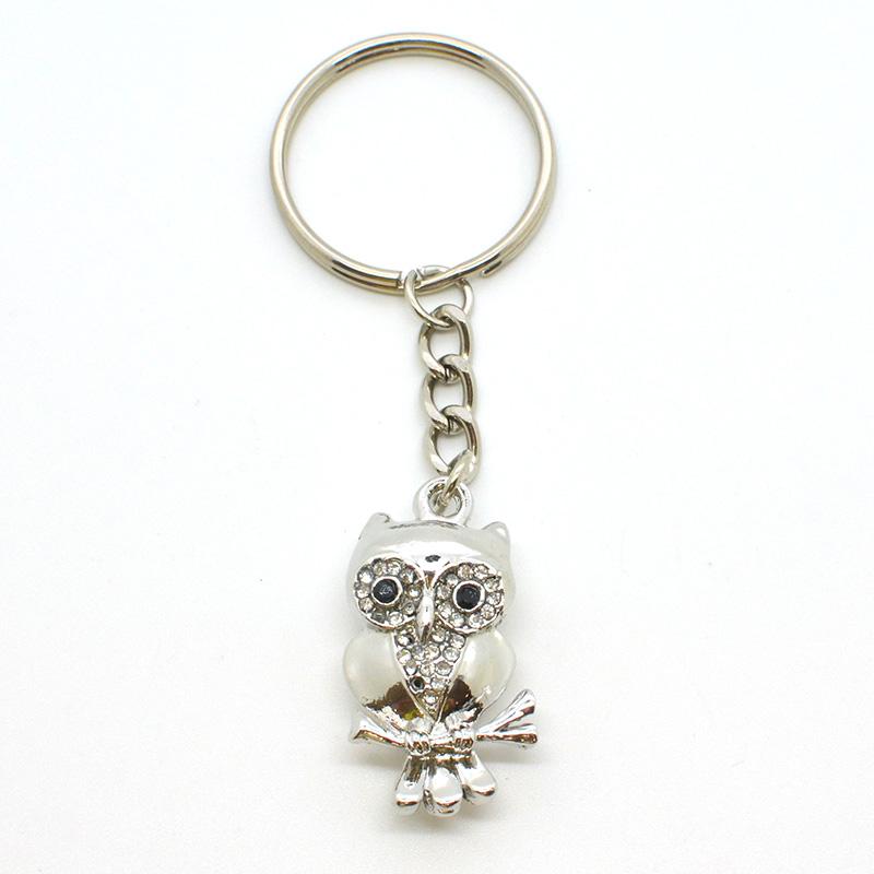 Wholesale Bulk Lovely Owl Shape Rhinestone Keychain