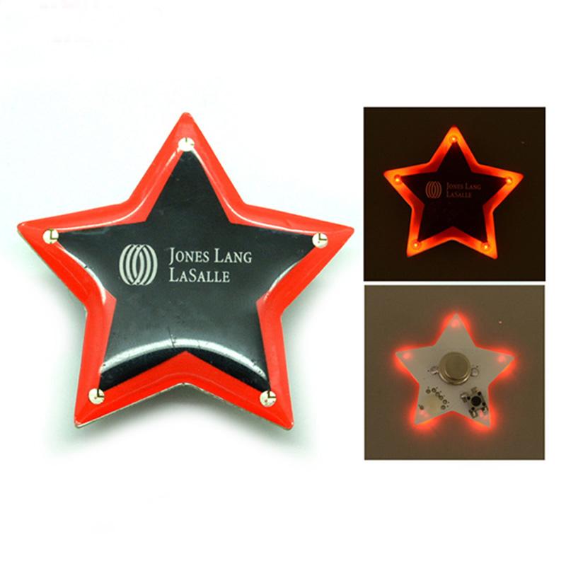 Wholesale Cheap Souvenir Custom Plastic Flashing Led Badge