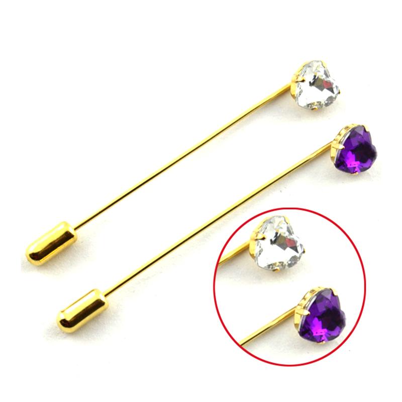 Top Sale Custom Needle Glitter Diamond Shape Lapel Pins