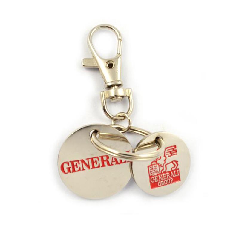 Manufacturer cheap custom trolley coin keyrings