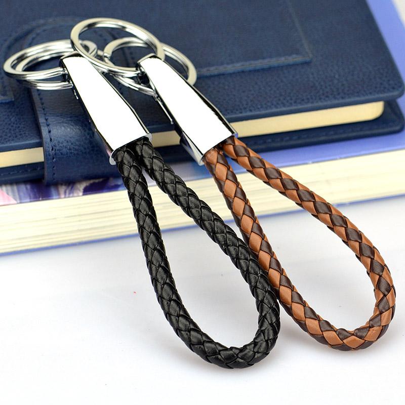 Artigifts Cheap Handmade Custom Double Ring Leather Car Key Holder