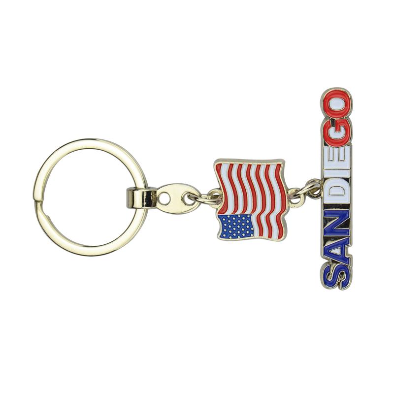 Key Holder Organizer Wholesale Hot Sale Enamel Flag Logo Keychain