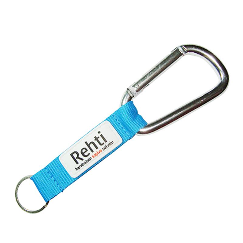 No Minimum Customized Bulk Keyring Carabiner Keychains With Strap